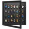 Americanflat 14x14 Minifigure Display Case with Polished Plexiglass - Holds 28 Minifigures - Freestanding or Wall-Mounted Display Case for Small Toy Collectibles - Black